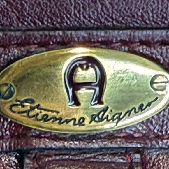 ETIENNE AIGNER SNAP FLEX-FRAME CLOSURE OXBLOOD BURGUNDY CORDOVAN CROSSBODY BAG - Picture 14 of 14